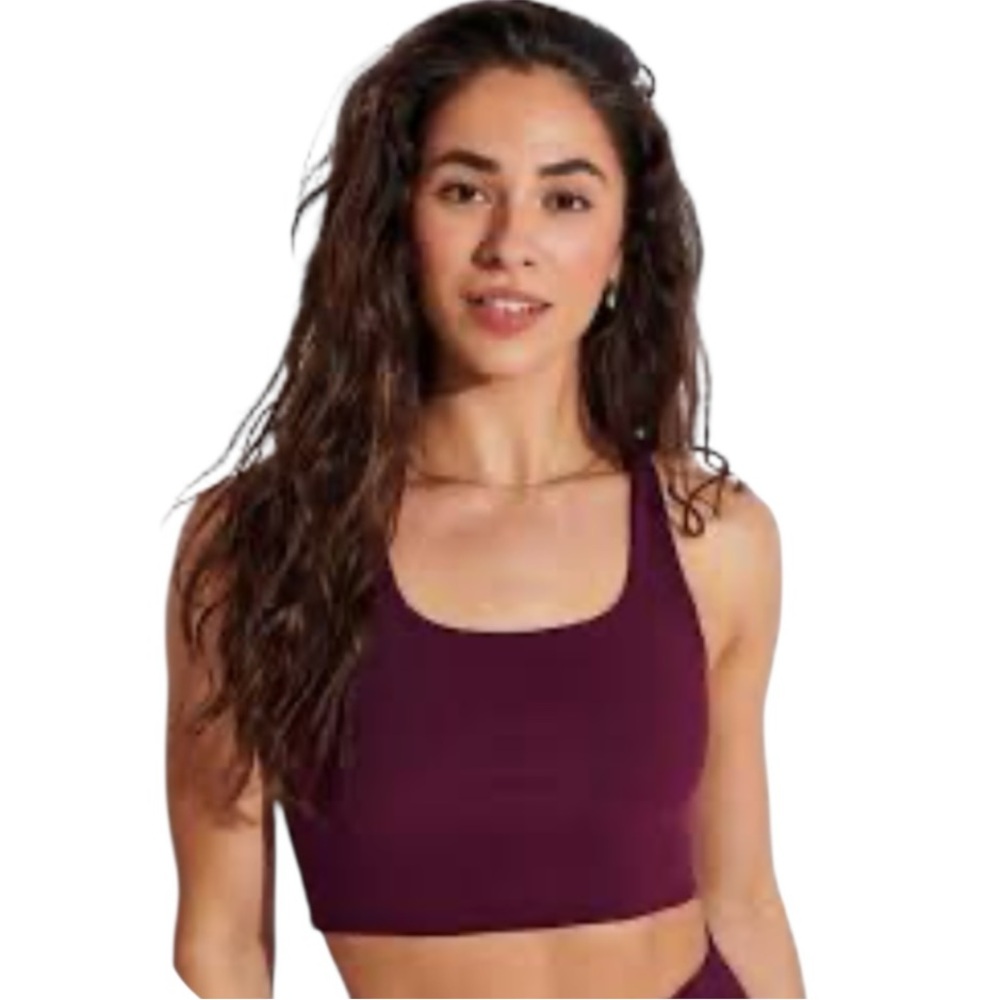Girlfriend Collective Purple Sports Bra Scoop Neck Size XL